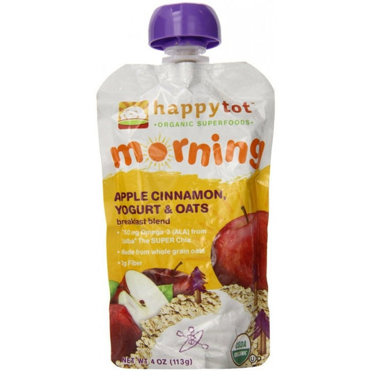 Happy Tot Organic Apple Cinnamon Yogurt and Oats Breakfast Blend  (16x4 OZ)-0